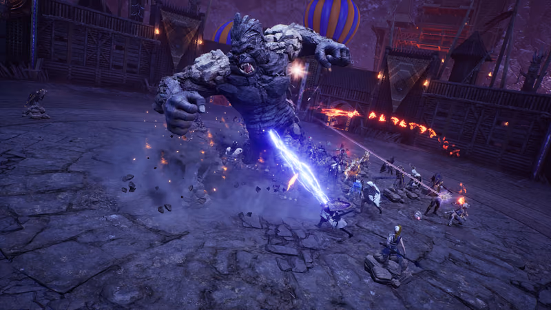 Throne and Liberty — group PvE fight against a giant boss, official screenshot